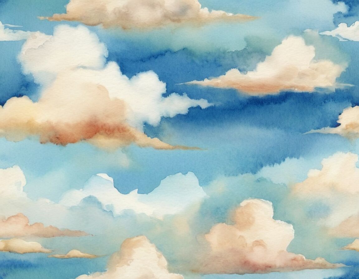 Himmel und Wolken durch fließende Übergänge darstellen - Kreative Aquarell Malen Ideen einfach für Einsteiger und Fortgeschrittene