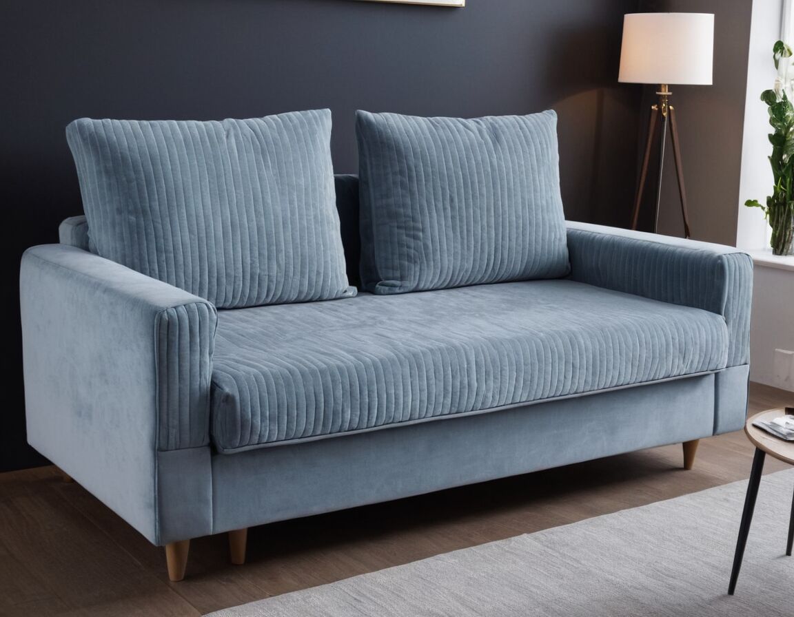 Hochwertige Polsterung für bequemen Schlaf - Cord Sofa mit Schlaffunktion: Der perfekte Begleiter für stilvolle Wohnräume und Übernachtungsgäste