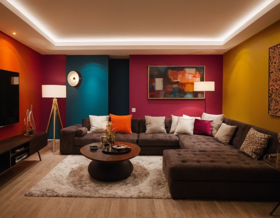 Farbige Akzente ziehen Blickpunkte an - Vorher Nachher: Kleine Räume durch Farbe größer wirken lassen